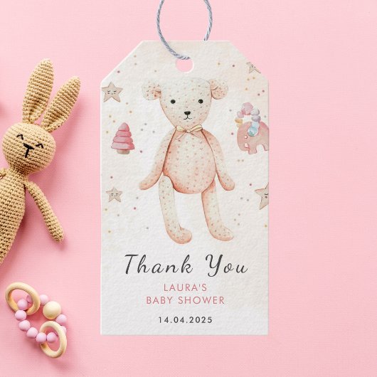 Niedlich Pink Watercolor Kinderspielzeug Kinderdus Geschenkanhänger