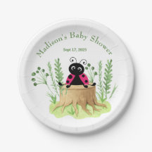 Niedlich Pink Watercolor Ladybug Babydusche