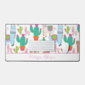 Niedlich Pink Watercolor Llama Schreibtischunterlage (Tastatur & Maus)