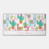 Niedlich Pink Watercolor Llama Schreibtischunterlage (Vorderseite)