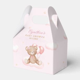 Niedlich Pink Watercolor Teddy Bear Girl Babydusch Geschenkschachtel