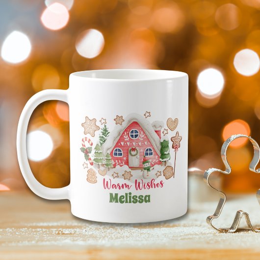 Niedlich Pink Watercolor Weihnachten Warme Wünsche Kaffeetasse
