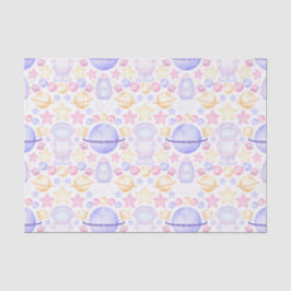 Niedlich Pink Watercolor Weltraum Astronauten Gebu Seidenpapier