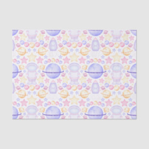 Niedlich Pink Watercolor Weltraum Astronauten Gebu Seidenpapier