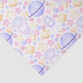 Niedlich Pink Watercolor Weltraum Astronauten Gebu Seidenpapier (Ausschnitt)