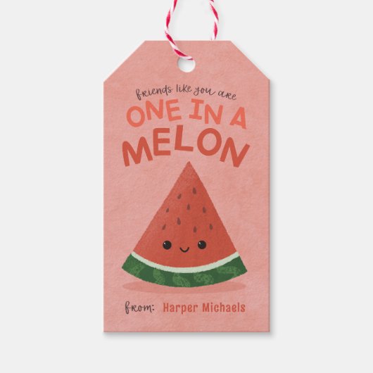 Niedlich Pink Watermeline Schule Geschenkanhänger (Vorderseite)