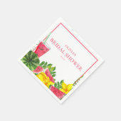 Niedlich Pink Watermelon Brautparty Serviette (Ecke)