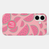 Niedlich-Pink-Watermelon-Muster-Monogramm Case-Mate iPhone Hülle (Rückseite (Horizontal))