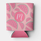 Niedlich-Pink-Watermelon-Muster-Monogramm Dosenkühler (Vorderseite)