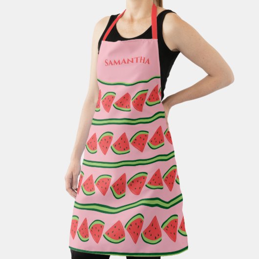 Niedlich Pink Watermelon Slices Design Individuell Schürze (InSitu)