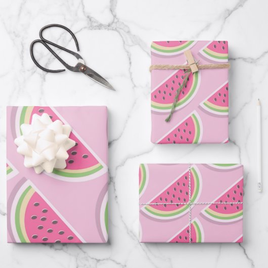 Niedlich Pink Watermelon Slices    Geschenkpapier Set (Vorderseite)