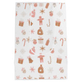 Niedlich Pink Weihnachten Mittlere Geschenktüte (Rückseite)