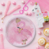 Niedlich Pink Weihnachten Winter Flamingo Bird Pappteller (Party)