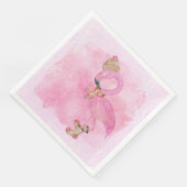 Niedlich Pink Weihnachten Winter Flamingo Bird Serviette (Ecke)