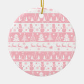 Niedlich Pink Weihnachten Wintergeschenke Keramik Ornament (Vorne)