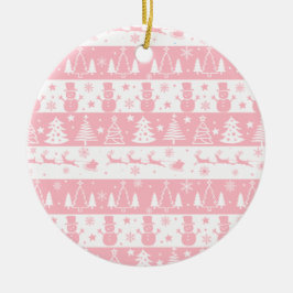 Niedlich Pink Weihnachten Wintergeschenke Keramik Ornament