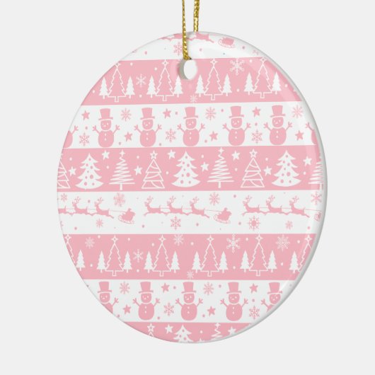 Niedlich Pink Weihnachten Wintergeschenke Keramik Ornament (Links)