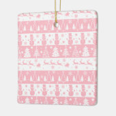 Niedlich Pink Weihnachten Wintergeschenke Keramikornament (Links)