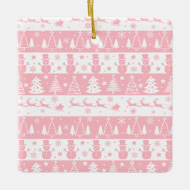 Niedlich Pink Weihnachten Wintergeschenke Keramikornament