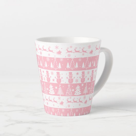 Niedlich Pink Weihnachten Wintergeschenke Milchtasse (Rechte Ecke)