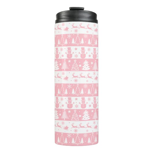 Niedlich Pink Weihnachten Wintergeschenke Thermosbecher (Vorderseite)