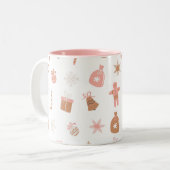 Niedlich Pink Weihnachten Zweifarbige Tasse (Vorderseite Links)