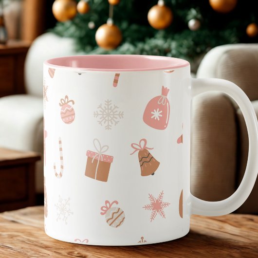 Niedlich Pink Weihnachten Zweifarbige Tasse