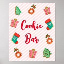 Niedlich Pink Weihnachts-Cookie-Bar-Zeichen Poster