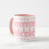 Niedlich Pink Weihnachts-Wintergeschenke Combo Tasse (Vorderseite Links)