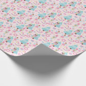 Niedlich Pink Weihnachtsballerinas und Nutcrackers Geschenkpapier (Ecke)