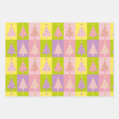 Niedlich Pink Weihnachtsbaumen Geschenkpapier Set (Vorderseite 2)