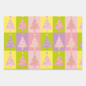 Niedlich Pink Weihnachtsbaumen Geschenkpapier Set (Vorderseite)