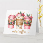 Niedlich Pink Weihnachtskarte Karte (Gelbe Blume)