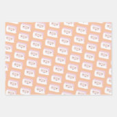 Niedlich Pink Weihnachtsmuster Kinder Geschenkpapier Set (Vorderseite)