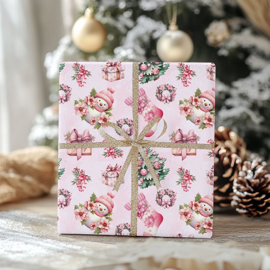Niedlich Pink Weihnachtsmuster - Whimsical Holiday Geschenkpapier