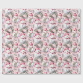 Niedlich Pink Weihnachtsschneemänner & Grüne Geschenkpapier (Flach)