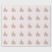 Niedlich Pink Weihnachtsverpackung Name Baby Girl Geschenkpapier (Flach)