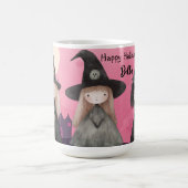 Niedlich Pink Whimsical Hexen Halloween Personalis Kaffeetasse (Mittel)