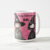 Niedlich Pink Whimsical Hexen Halloween Personalis Kaffeetasse (VorderseiteRechts)