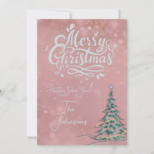 Niedlich Pink Whimsisical Weihnachtskarte Feiertagskarte (Vorderseite)