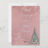 Niedlich Pink Whimsisical Weihnachtskarte Feiertagskarte (Rückseite)