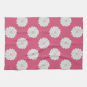 Niedlich Pink White Daisy Blume Muster Küchentüche Handtuch (Horizontal)