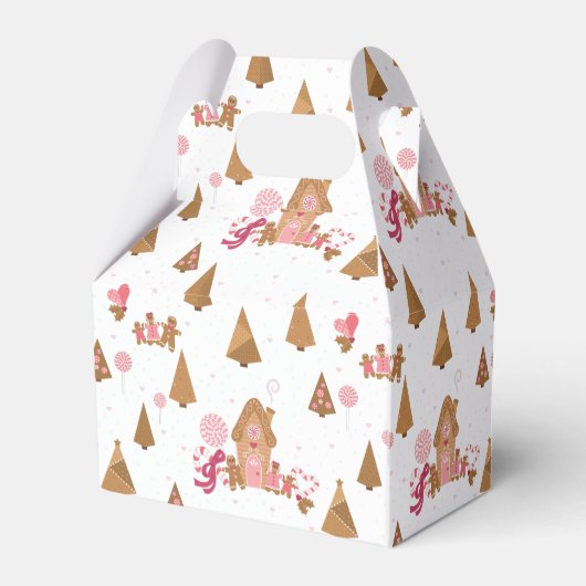 Niedlich Pink White Gingerbrot Candy Canes Gefälli Geschenkschachtel (Rückseite)