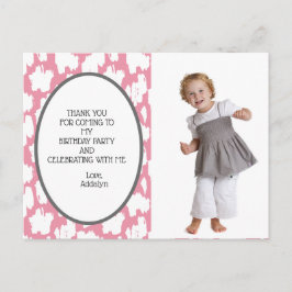 Niedlich Pink White Gray Geburtstag Vielen Dank Postkarte