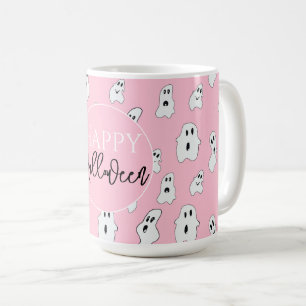 Niedlich Pink White Happy Ghosts Kaffeetasse