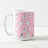 Niedlich Pink White Happy Ghosts Kaffeetasse (Links)