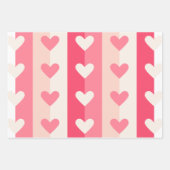 Niedlich Pink White Heart Muster Valentine Sweethe Geschenkpapier Set (Vorderseite 2)