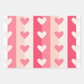 Niedlich Pink White Heart Muster Valentine Sweethe Geschenkpapier Set (Vorderseite)