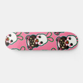 Niedlich Pink & White Oaster Bunny Rabbit Strawber Skateboard (Horizontal)