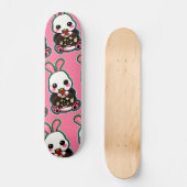 Niedlich Pink & White Oaster Bunny Rabbit Strawber Skateboard (Vorderseite)